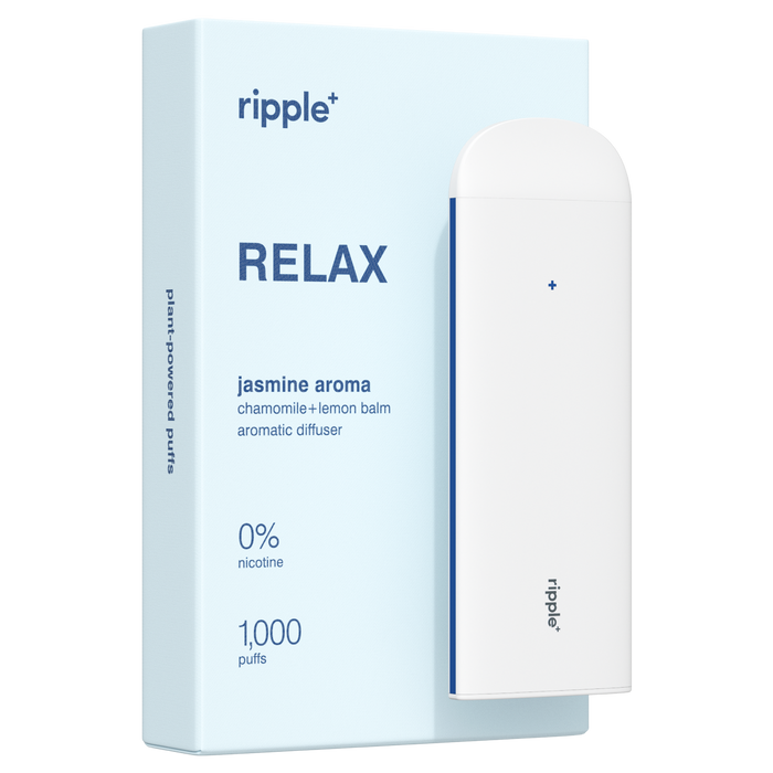 Ripple+ Relax - Jasmine Zero Nicotine Diffuser - 1,000 Puffs: 40g