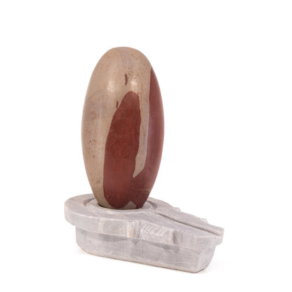 River Rock Shiva Lingams with Yoni Stand