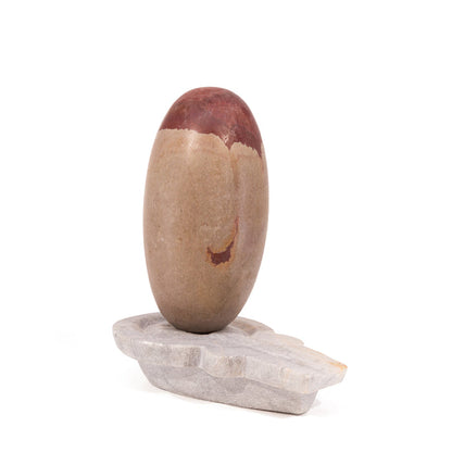 River Rock Shiva Lingams with Yoni Stand