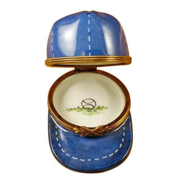 Blue Baseball Hat limoges box Porcelain Limoges French Trinket Box