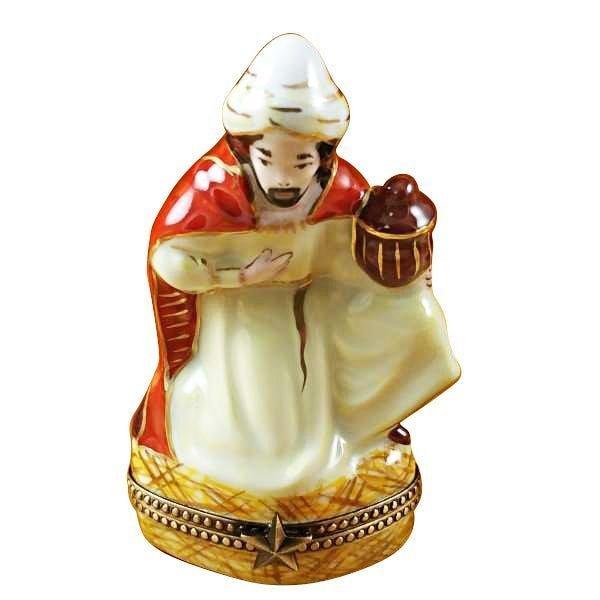 Yellow King Wiseman Limoges Box Porcelain Limoges nativity French Trinket Box