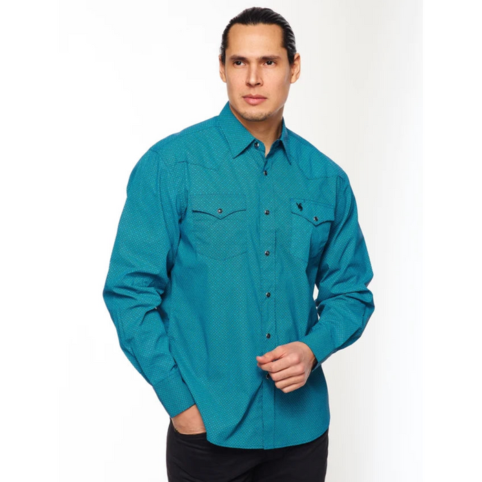 Rodeo Men's Western Print Long Sleeve