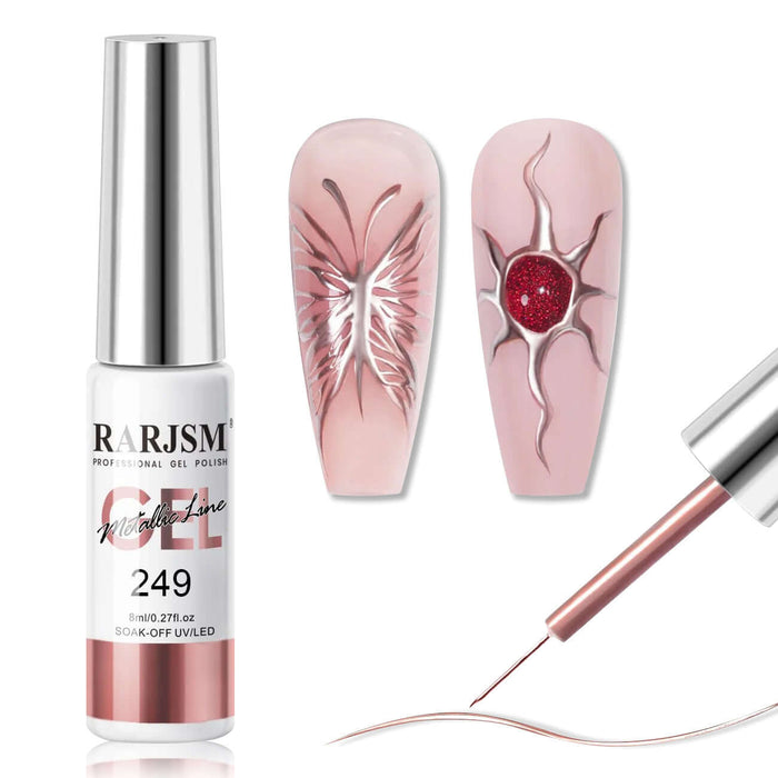 Rose Gold Mirror Chrome Metallic Nail Art Gel Liner 8ml #249
