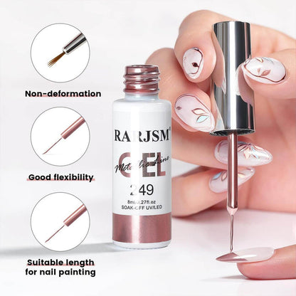 Rose Gold Mirror Chrome Metallic Nail Art Gel Liner 8ml #249