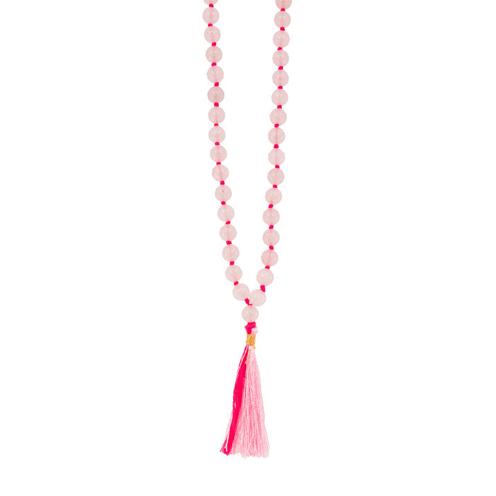 Rose Quartz Hand Knotted Gemstone Mala