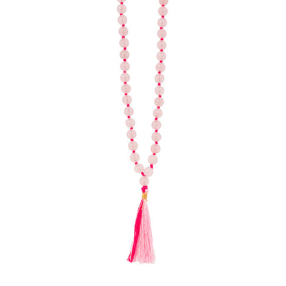 Rose Quartz Hand Knotted Gemstone Mala