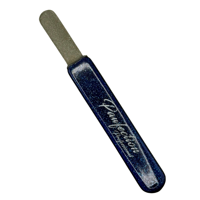 Round Straight Fine Stripping File w/ Blue Glitter Handle
