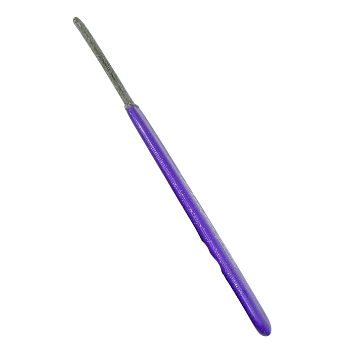 Round Straight Fine Stripping File w/ Purple Glitter Handle