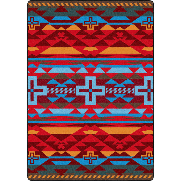 Image of an area rug, Rustic Cross - Sunset