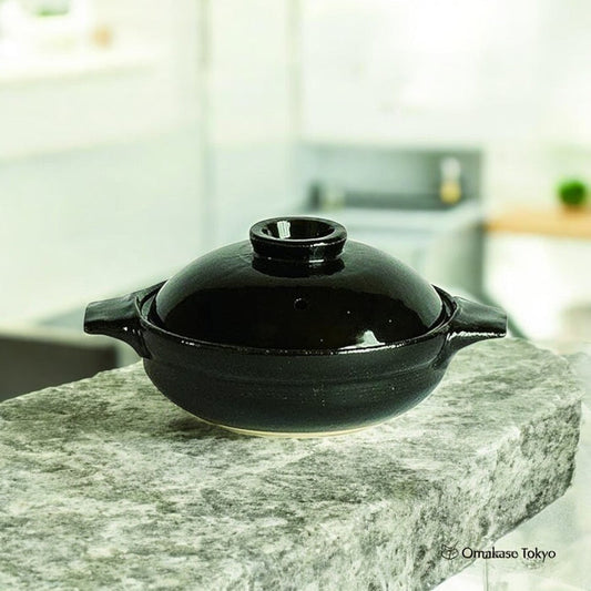 Saji Pottery Banko Ware Earthenware Pot Black