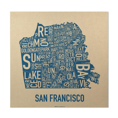 12.5" x 12.5" / Gold & Blue Print