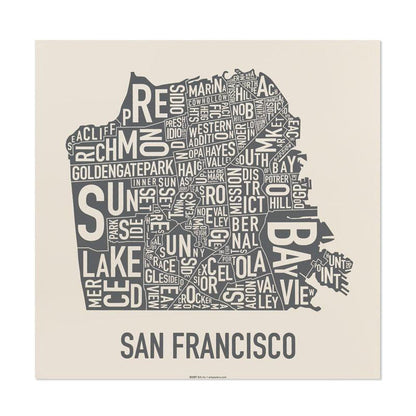 12.5" x 12.5" / Ivory & Grey Print