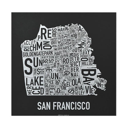 12.5" x 12.5" / Black w/ White Ink Print