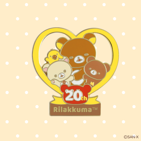 San-X Original 20th Anniversary Edition Rilakkuma Metal Pin