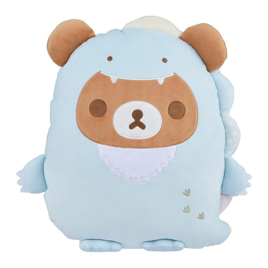 San-X Original Chairoikoguma Plays With Dino Flat Mochi Series Plush Pastel Blue