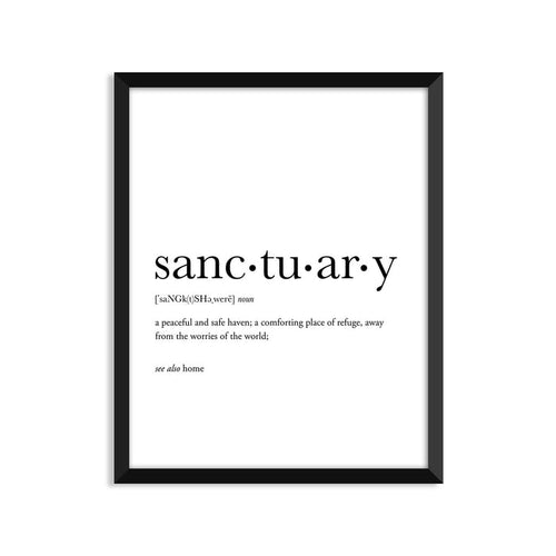 Sanctuary Definition - Unframed Art Print Or Greeting Card