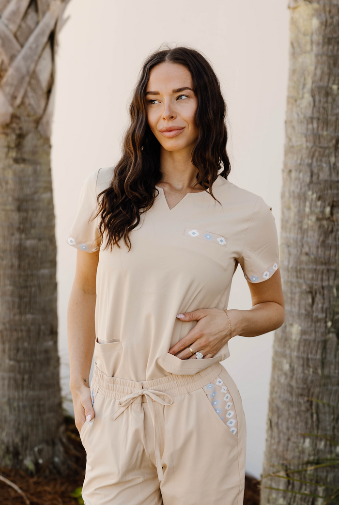 Sand Simple Aztec Top