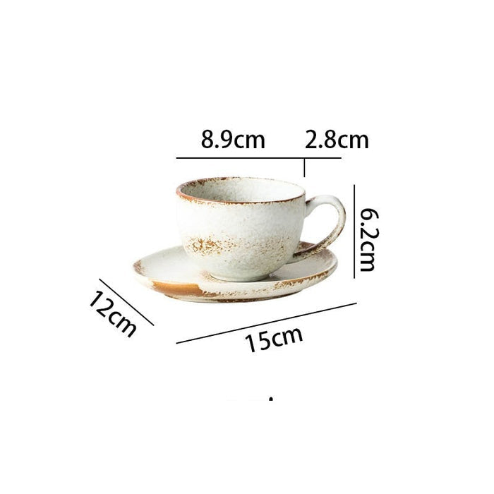 Sand White Ceramic Mug Plate Set