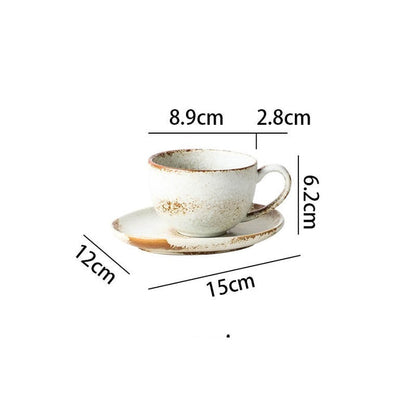 Sand White Ceramic Mug Plate Set