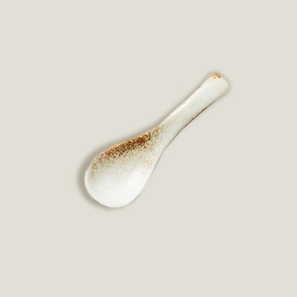 Sand White Ceramics Spoon