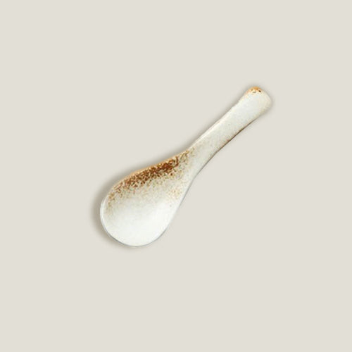 Sand White Ceramics Spoon