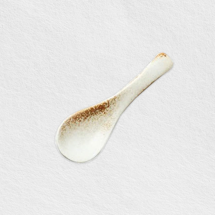Sand White Ceramics Spoon