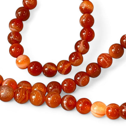 Sardonyx 6mm Bead Strand – 14" Natural Crystal Beads for Jewelry Making, Strength & Protection