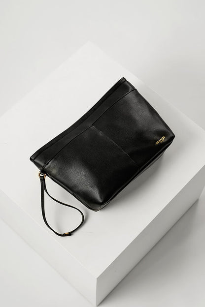 Saskia Black Large Woven Tote