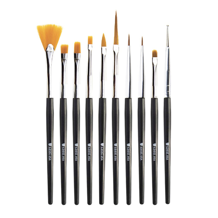Sassi Nail Art Brush set 10pcs - ikatehouse