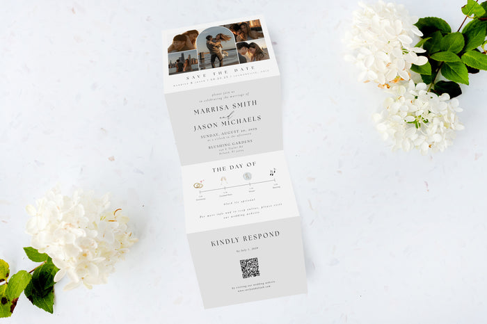 Save the Date | Arch Collage | Tri Fold Invitation