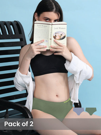 Seamless No Show Micro Modal Hipster panties pack of 2
