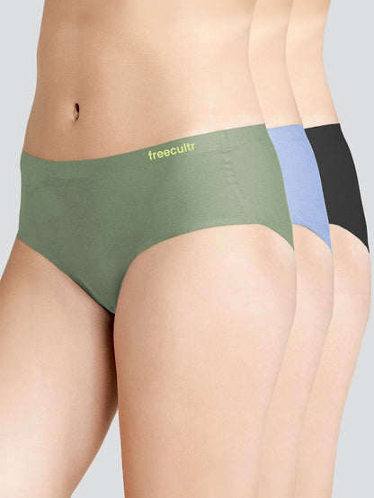 Seamless No Show Micro Modal Hipster panties pack of 3
