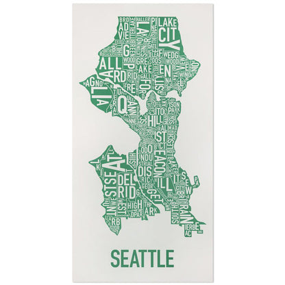 Seattle Typographic Neighborhood Map Poster