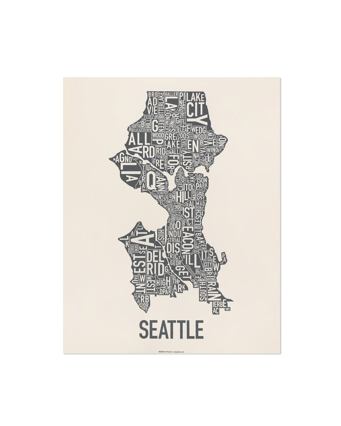 11" x 14" / Ivory & Grey Print