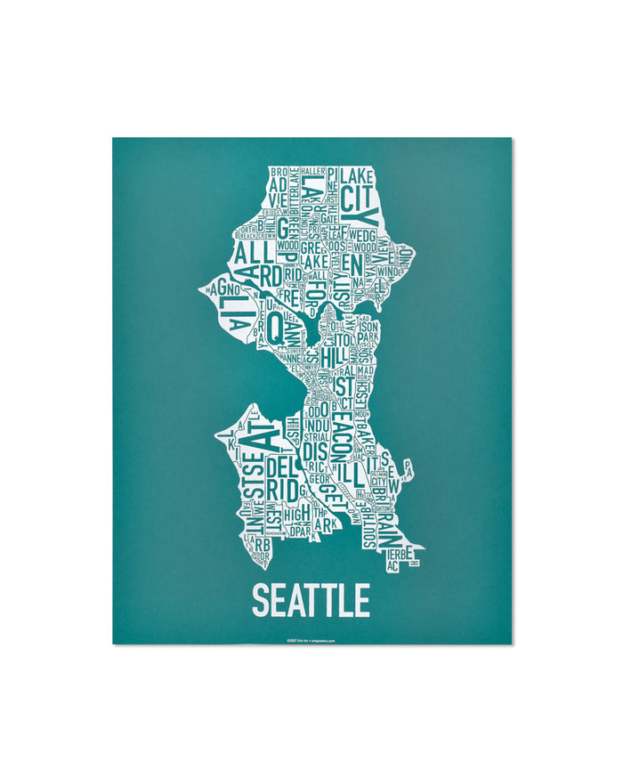 11" x 14" / Teal & White Print