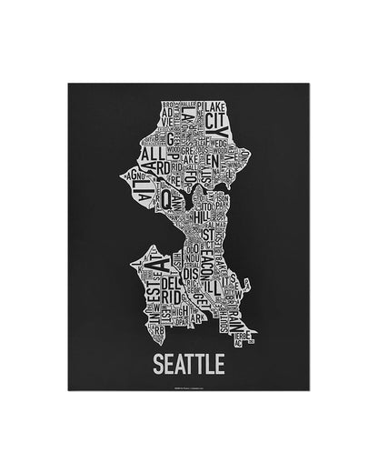 11" x 14" / Black w/ White Ink Print