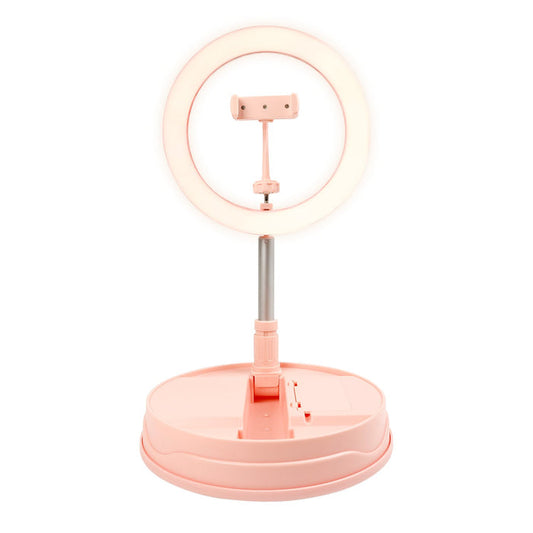 Selfie LED Ring Light with Table Stand 3 Color Light Pink - ikatehouse