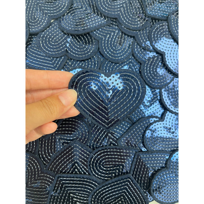 Sequin Heart Small Blue