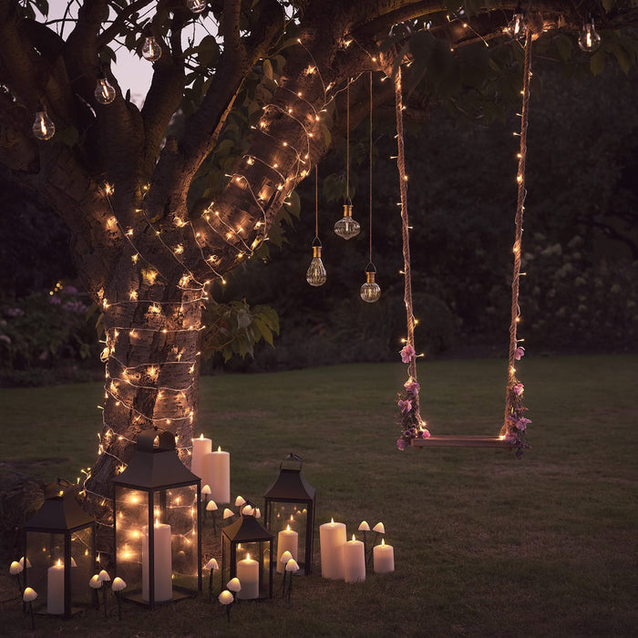 Set of 3 Warm White Hanging Solar Lights