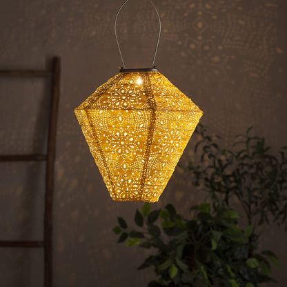 Set of 5 Tyvek Moroccan Hanging Solar Lanterns