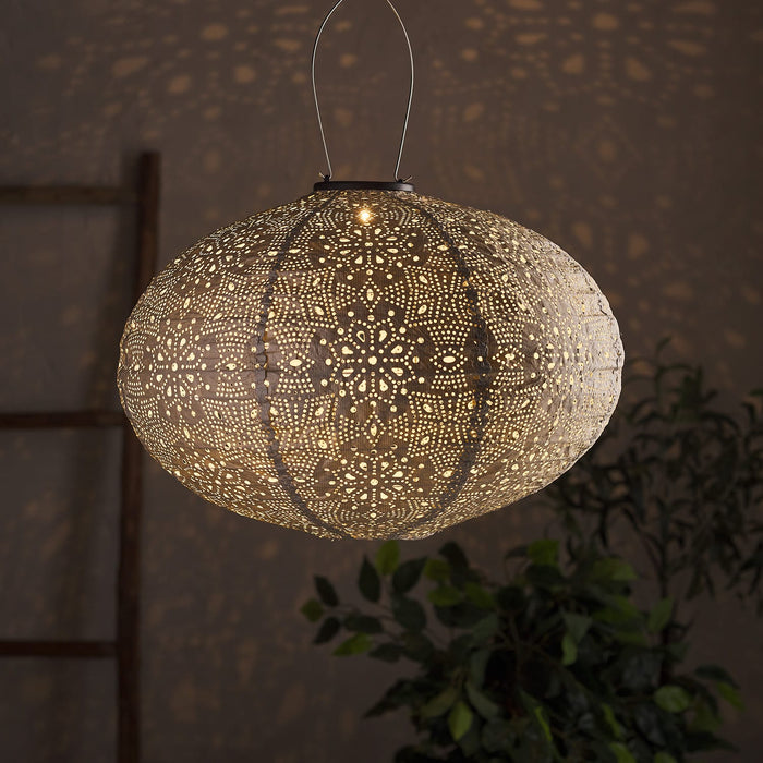 Set of 5 Tyvek Moroccan Hanging Solar Lanterns