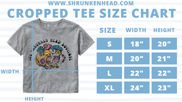 SHB Carolina Blue Chapel Hill NC Crop Top - Detail View - Shrunken Head