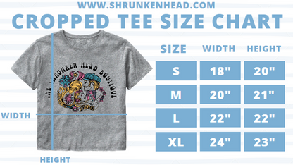 SHB Carolina Blue Chapel Hill NC Crop Top - Detail View - Shrunken Head