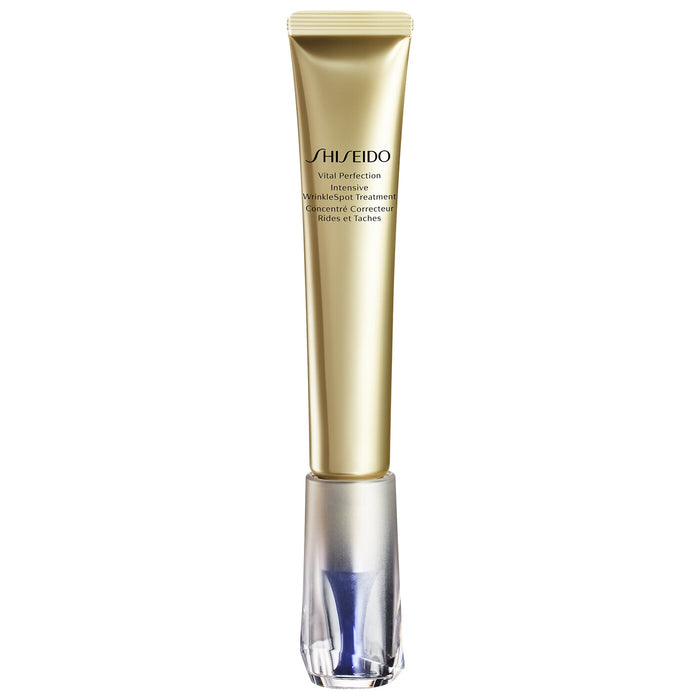 Shiseido Vital Perfection Intensive Wrinkle Spot Treatment in 20ml bottle, showing the product with a sleek design.