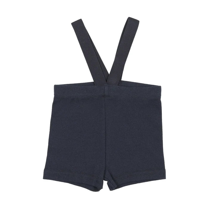 shorts ribbed suspender - navy
