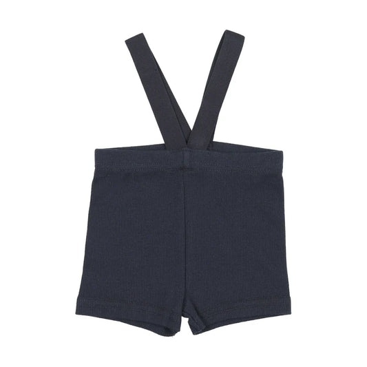 shorts ribbed suspender - navy