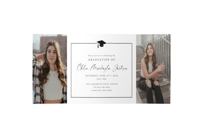 Simple Grad Graduation Gate Fold Invitation