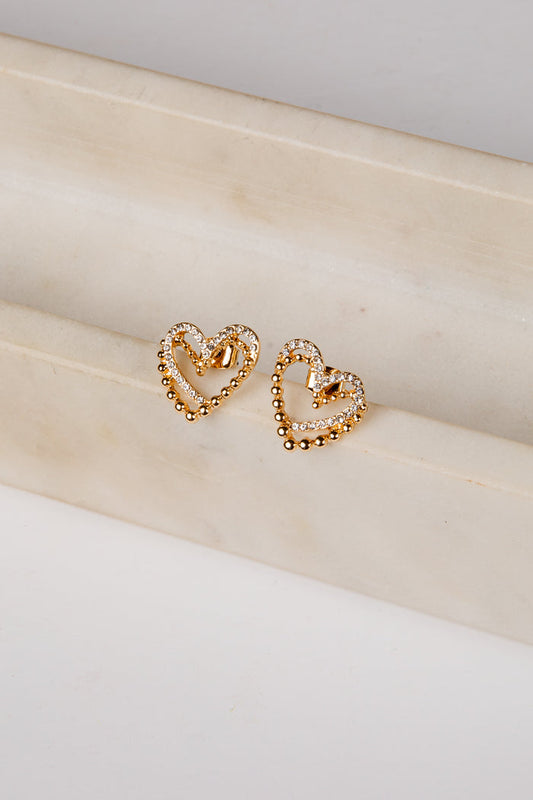 Skye Gold Heart Stud Earrings
