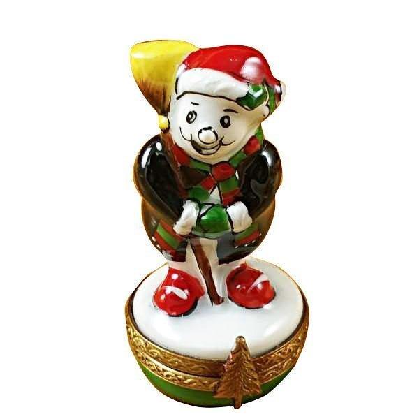 Small Laughing Snowman limoges box Porcelain Limoges snowman xmas French Trinket Box
