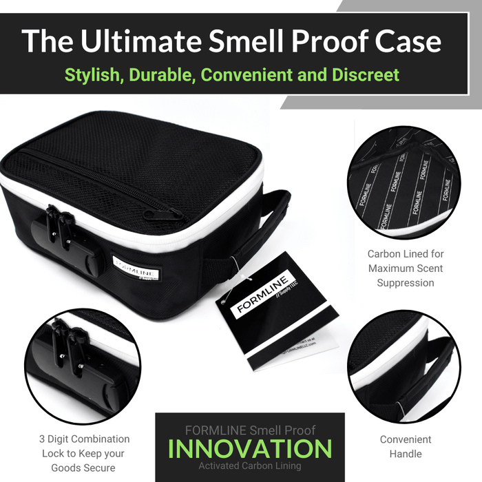 Smell Proof Case / Bag with Combination Lock (8 x 6 x 3 Inches)